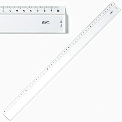 Afbeelding van Graphoplex Afgeschuinde liniaal + deuk 50 cm transparant