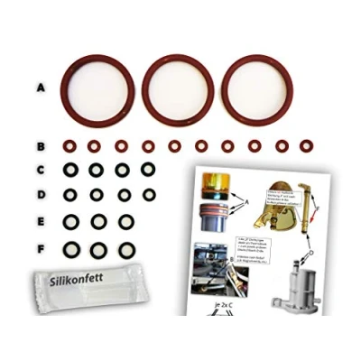 Afbeelding van Afdichtingen/onderhoudsset (XL) voor DeLonghi ESAM thermoblok en percolatie eenheid O ringen Premium kwaliteit met online video