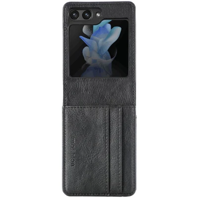 Afbeelding van iMoshion Hoesje Geschikt voor Samsung Galaxy Z flip 5 Met Pasjeshouder Luxe Bookcase versie Zwart