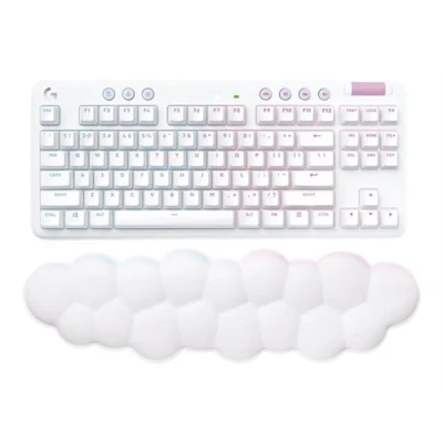 Image de Logitech G715 Clavier sans clé backlit fil Bluetooth, 2.4 GHz QWERTY Nordique (Danois/Finnois/Norvégien/Suédois) commutateur : Tactile blanc