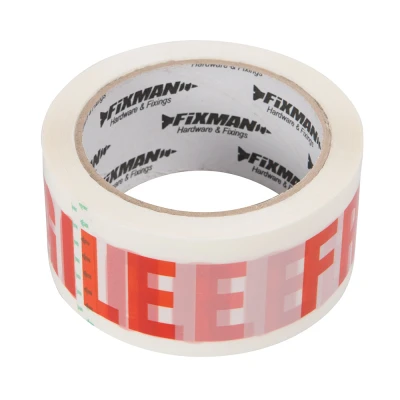 Afbeelding van Fixman Inpaktape &#039;Breekbaar&#039; 48 mm x 66 m