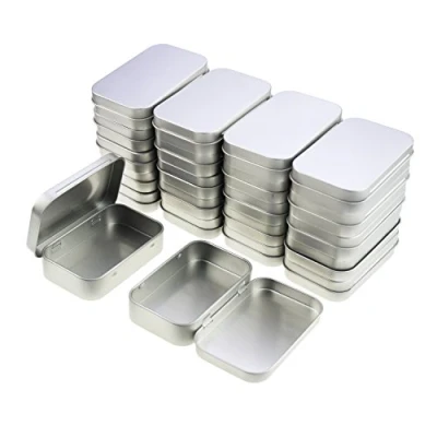 Afbeelding van LJY Mini opbergdozen van metaal, rechthoekig, leeg, 95 x 62 20 mm