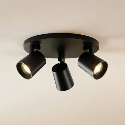 Afbeelding van Arcchio buitenspot 3lichts aluminium H: 11.2 cm GU10 zwart