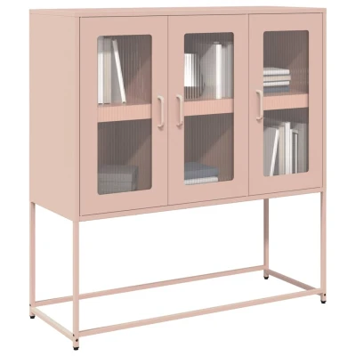Afbeelding van vidaXL Dressoir 100,5x39x107 cm koudgewalst staal roze