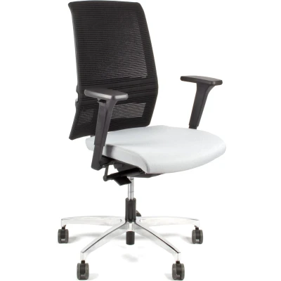 Afbeelding van Linea Fabbrica Omnia 01 Zwart/Grijs Bureaustoel Met 3D Armleuning + Aluminium Voet