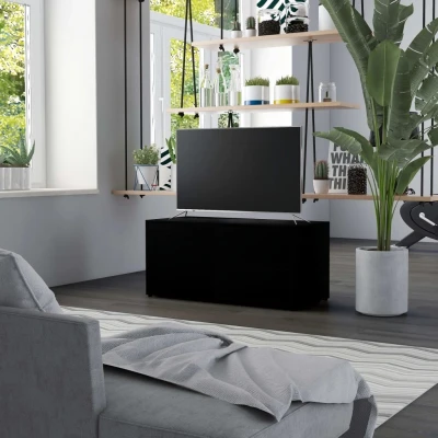 Afbeelding van Tv meubel 80x34x36 cm spaanplaat zwart