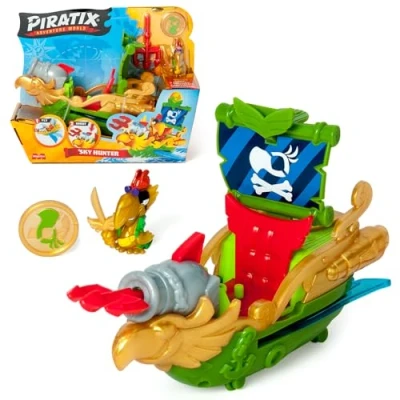 Afbeelding van PIRATIX ADVENTURE WORLD Sky Hunter Piratenschip in papegaaivorm, inclusief 1 piratenschip, exclusieve piratix, schat, accessoire, kanon en projectiel