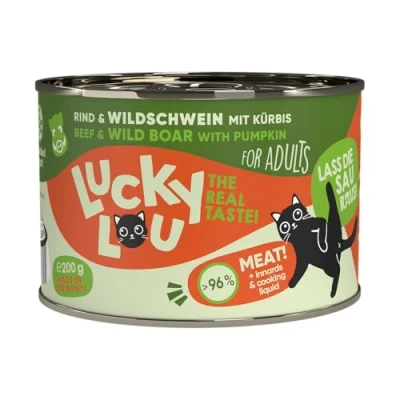 Afbeelding van 6x200g Lucky Lou Lifestage Adult Rundvlees en wild zwijn Nat Kattenvoer