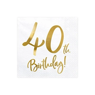 Afbeelding van Servetten 40th Birthday Goud