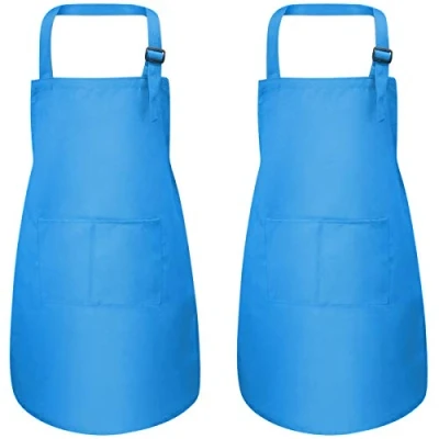 Afbeelding van 2 Stks Kids Schort met Zakken, Verstelbare Kinderen Chef Aprons voor Jongens Meisjes, Peuter Keuken Koken Tuin Bib Aprons, Artist Bakken Crafting Schilderen BBQ (7 13 Leeftijd) 46 x 62cm Blauw