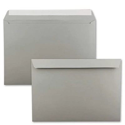 Afbeelding van 10 grote XXL enveloppen C4 grafiet (grijs) 22,9 x 32,4 cm zelfklevend zonder venster geschikt voor DIN A4