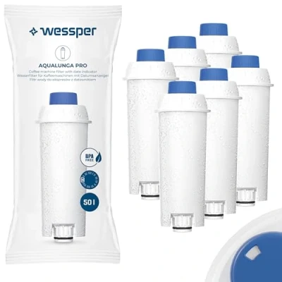 Afbeelding van Wessper 6 x waterfilter voor Delonghi DLSC002 / Ser3017 koffiezetapparaat