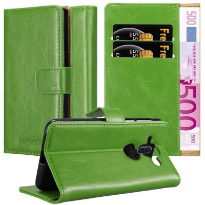 Afbeelding van Cadorabo Hoesje geschikt voor Nokia 8 Sirocco in GRAS GROEN Beschermhoes met magnetische sluiting, standfunctie en kaartvakje Book Case Cover Etui