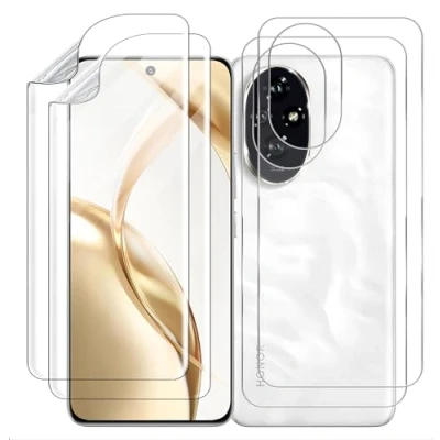 Afbeelding van GIOPUEY [Set van 2 + screenprotectors compatibel met Honor 200, achterbescherming, zacht TPU, ultradun, krasbestendig, hoesjes, oliebestendig,