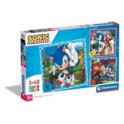 Afbeelding van Clementoni Legpuzzel Super Color Vierkant Sonic, 3x48st.
