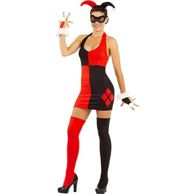 Afbeelding van FUNIDELIA Harley Quinn Kostuum jurk voor vrouwen Maat: M Zwart