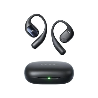 Afbeelding van 1MORE S31 Open hoofdtelefoon, Bluetooth 5.3, sporthoofdtelefoon, gedeeld design met oorhaken, draadloze hoofdtelefoon 4 microfoons voor heldere oproepen, licht 8,2 g, IPX5, EQ, 30 uur (zwart)