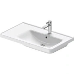 Afbeelding van Duravit D neo wastafel met afzet links wit (80 x 48 cm) 1 kraangat,