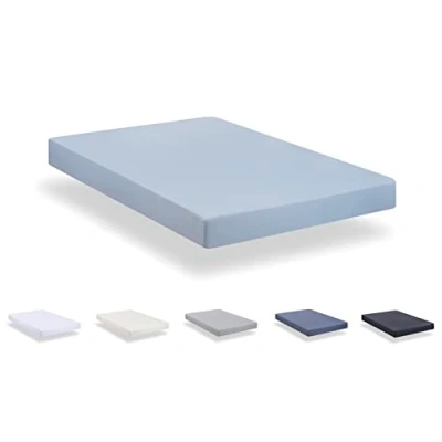 Image de Todocama Drap Housse réglable en Microfibre brossé Extra Doux. Lit 120 x 190/200 cm, Bleu Clair