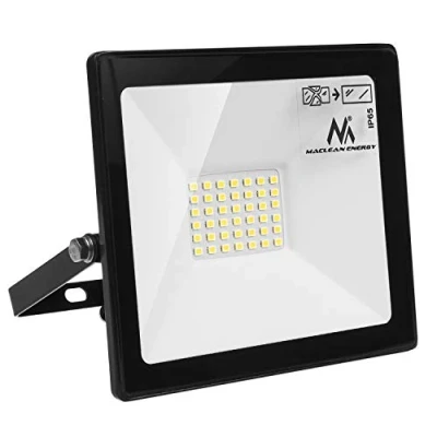 Afbeelding van LED slim 30W schijnwerper, 2400lm neutraal wit (4000K) Maclean Energy MCE530 NW, IP65, PREMIUM