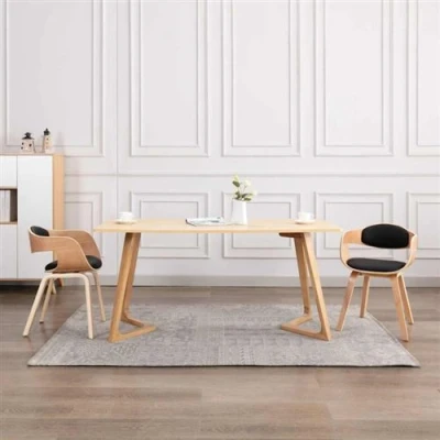 Afbeelding van Eetkamerstoelen 2 st gebogen hout en kunstleer