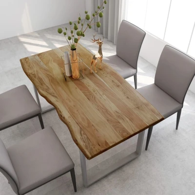 Afbeelding van Eettafel 154x80x76 cm massief acaciahout