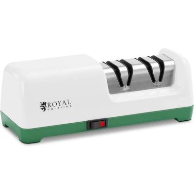 Afbeelding van Royal Catering Elektrische diamant Messenslijper 2 niveaus 20 Wit