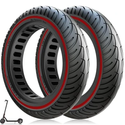 Afbeelding van Amitor Set van 2 banden voor elektrische scooter 8,5 inch 8 1/2 x Volledig rubberen Lekbestendig Anti explosie Reservewielen voor/achter Xiaomi M365/Pro/Pro2/1S/Gotrax Gxl