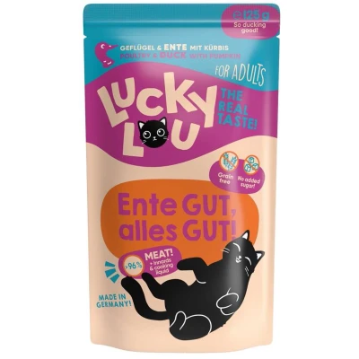 Afbeelding van 16x 125g Lucky Lou Adult Gevogelte &amp; Eend nat kattenvoer