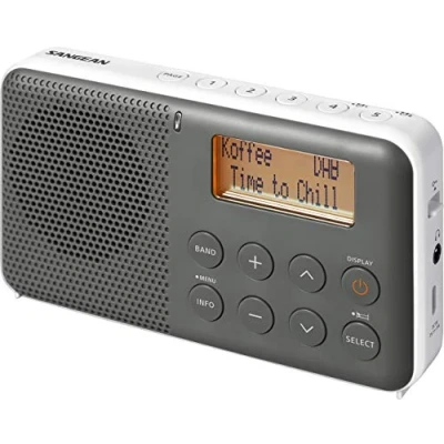 Afbeelding van Sangean DPR 64 Grey White DAB+/FM RDS digitale oplaadbare zakradio grijs wit