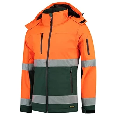 Afbeelding van Tricorp Hi Vis Softshell Jas 403007 Oranje Groen Maat XS