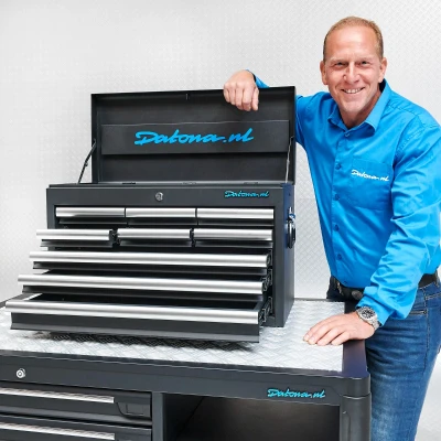 Afbeelding van Datona® Gereedschapskist met 9 laden Zwart