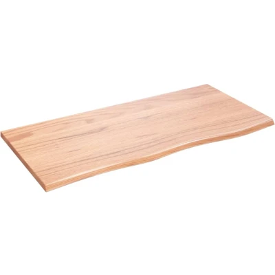 Afbeelding van Wastafelblad 100x50x2 behandeld massief hout lichtbruin