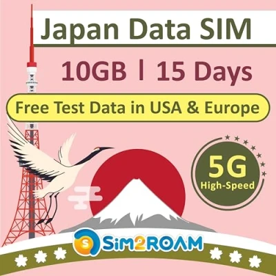 Afbeelding van Japan Sim kort 15 dagar ENDAST gegevens 10 GB hoogte 4G LTE Travel INGEN registrering, ID autentisering behövs! INGET telefoonnummer ・・・Inhoud levering: