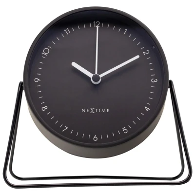 Afbeelding van Wekker Nextime Berlin Table 14x13 cm zwart metaal