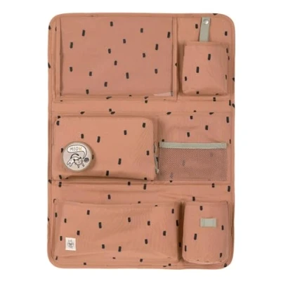 Afbeelding van LÄSSIG Auto achterbank organizer Opknoping Tas Opvouwbaar 55 cm/Car Wrap to Go, Happy Prints Caramel,