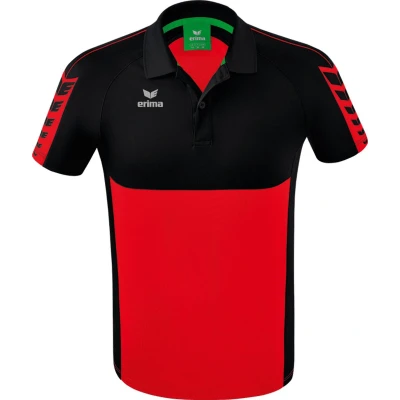 Afbeelding van Six Wings polo rood/zwart / XL