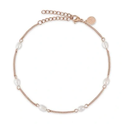 Afbeelding van GD GOOD.designs EST 2015 enkelbandje met echte zoetwaterparels Waterbestendige parels Verstelbare enkelband voor dames in goud, zilver en roségoud
