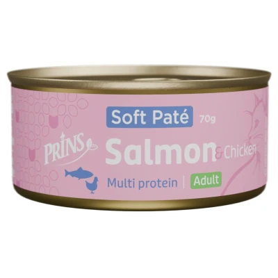 Afbeelding van Prins Soft Paté Kattenvoer Kip Zalm 70 g