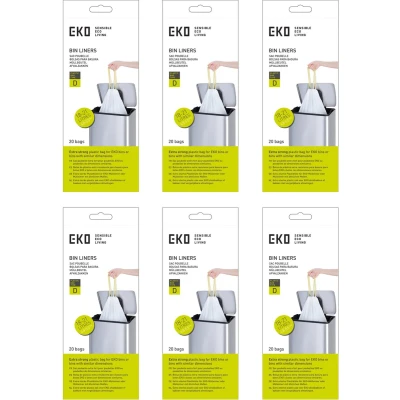 Afbeelding van Afvalzak EKO MDPE type D met trekband 55x55cm 18 21L wit