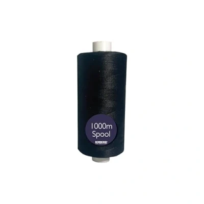Afbeelding van KORBOND Draad van polyester, zwart, 1000 m, gecoat garen, universele schroefdraad, sterker dan natuurlijke draden