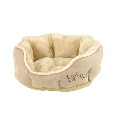 Afbeelding van Dehner Hondenbed en kattenbed Sammy, ovaal, ca. 57 x 52 14 cm, polyester, beige