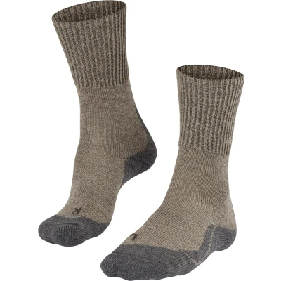 Afbeelding van FALKE TK1 Wool Wandelsokken anti blaren, maximale padding merinowol sportsokken heren beige Maat 39 41
