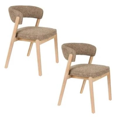 Afbeelding van Zuiver Bright Eetkamerstoelen Bruin Set van 2
