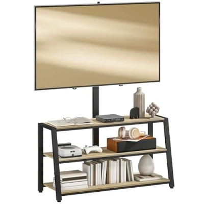 Afbeelding van HOMCOM TV meubel 108x41x135cm spaanplaat natuurlijk hout