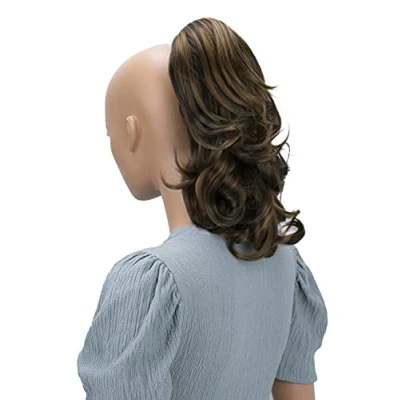 Afbeelding van Prettyshop H90 Haarstuk, gevlochten paardenstaart, golvende extension, 30 cm, bruin, mix