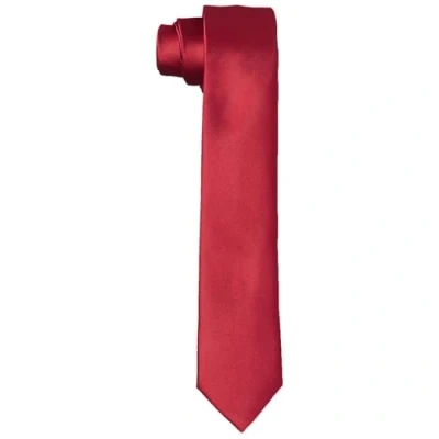 Afbeelding van DonDon Handgemaakte stropdassen voor heren, zijdelook, 6 cm, Donker rood