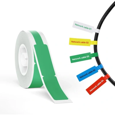 Afbeelding van Niimbot Labels/Etiketten B18 12,5x109 Kabel 60 vellen Groen Thermal Transfer