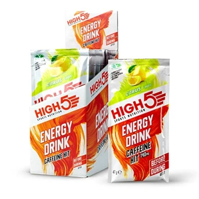 Afbeelding van HIGH5 Energy Drink Cafeïne Citrus Koolhydraat elektrolytenpoeder 12 sachets
