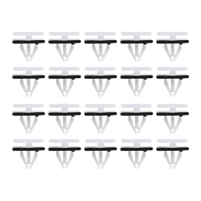Afbeelding van Set van 20 witte kunststof zijrokdrempelclips met sponsafdichting 5270438 5264089 compatibel Edge Fiesta Kuga Mustang C520